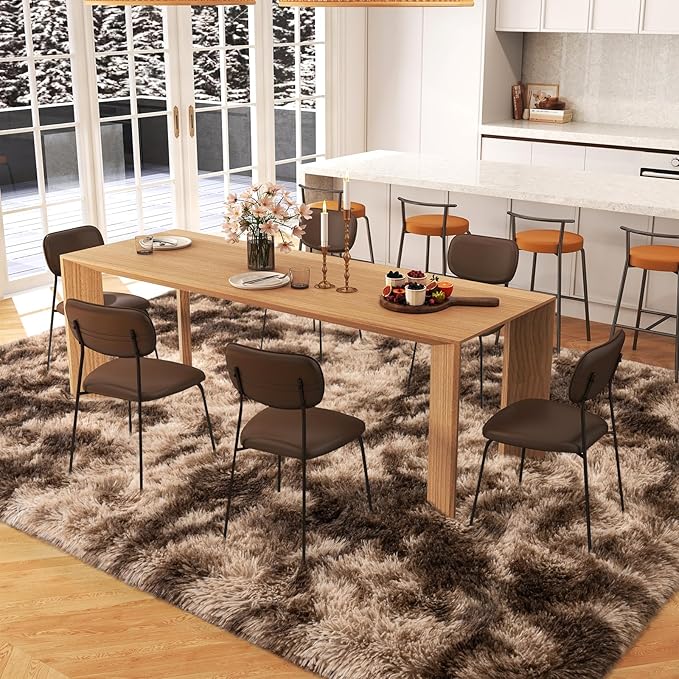 Large Rugs 8x10 Area Rugs for Living Room,Plush Fluffy Carpets for Boy and Girls Room, Modern Soft Shag Rug for Bedroom, Non Slip, Indoor Carpet for Kids Dorms Home Office Decor, Brown