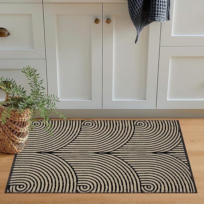 Tiffasea Indoor Door Mats for Entryway, Washable Small Area Rug 2'x3' Reversible Entry Front Door Rug, Cotton Woven Modern Kitchen Rugs Boho Bathroom Rug Throw Rugs for Bedroom Porch