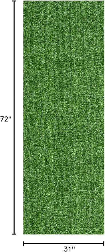 Sweet Home Stores Artificial Faux Grass Runner Rug 3x6 Indoor/Outdoor with Drainage Holes, Customizable Runner Rug for Backyard, Patio, Garage, 2'7" x 6'
