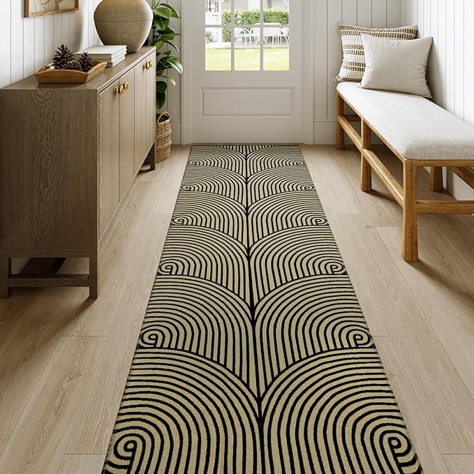 Tiffasea Washable Runners for Hallways 2.6'x8', Kitchen Runner Cotton Woven Entry Rug Long Bathroom Rug Reversible Carpet Runner Modern Floor Runner Rugs for Entryway Foyer Indoor Outdoor