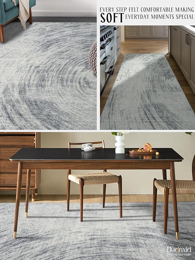 2x3 Modern Abstract Area Rug - Non-Slip Machine Washable Low-Pile Carpet for Living Room, Bedroom, Entryway | Geometric Door Mat, Indoor Decor Small Spaces Kitchen