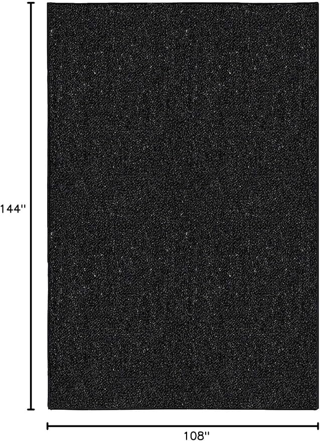 Ambiant Broadway Collection Pet Friendly Indoor Outdoor Area Rugs Black - 9' x 12' Rectangle, Stain & Fade Resistant, Easy Care, Pet & Kids Friendly, Made in USA, Perfect for Weddings & Everyday Use!