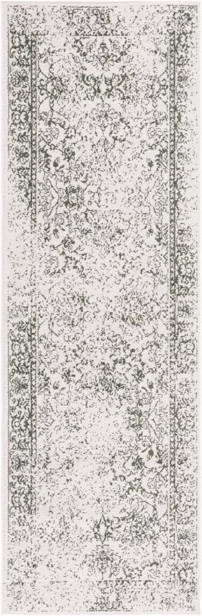 SAFAVIEH Adirondack Collection Runner Rug - 2'6" x 8', Ivory & Green, Geometric Design, Ideal for High Traffic Areas in Entryway, Kitchen & Bathroom (ADR109X-28)