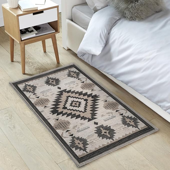 Southwestern Rug 2x3 for Entryway Western Aztec Area Rugs Machine Washable Tribal Navajo Southwest Rug Non Slip Printed Low-Pile Indoor Door Mat Floor Carpet for Kitchen Bathroom Laundry