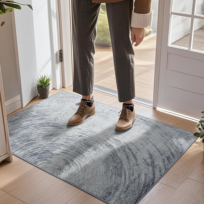2x3 Modern Abstract Area Rug - Non-Slip Machine Washable Low-Pile Carpet for Living Room, Bedroom, Entryway | Geometric Door Mat, Indoor Decor Small Spaces Kitchen
