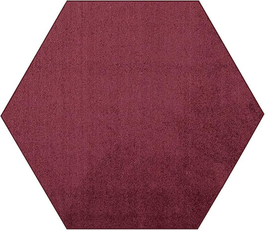 Furnish my Place Modern Indoor/Outdoor Commercial Solid Color Rug - Cranberry, 11' Hexagon, Pet and Kids Friendly Rug. Made in USA, Area Rugs Great for Kids, Pets, Event, Wedding