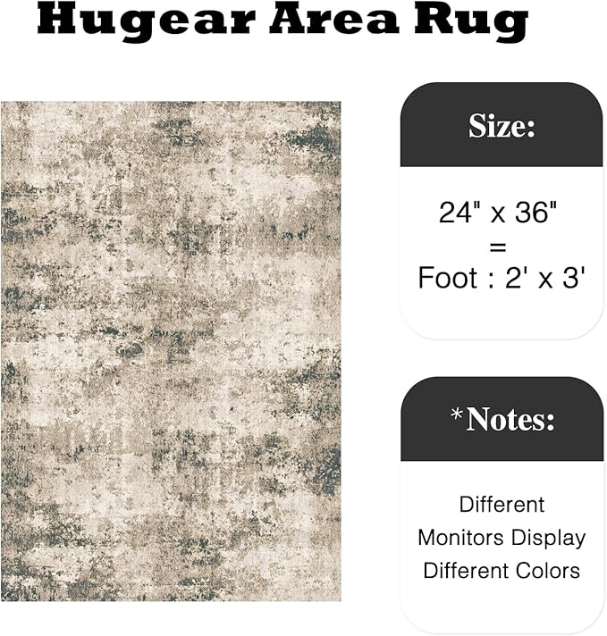 2x3 Entryway Rugs Brown Machine Washable Area Rug Entrance Door Mat Indoor Accent Rug Abstract Non Slip Low Pile Carpet Distressed Throw Rug for Kitchen Bedroom Office