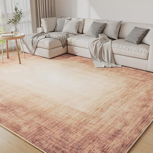 4x6 Area Rugs for Living Room, Machine Washable Non Slip Area Rug Modern Abstract Indoor Rug Carpet Ultra Soft Rugs for Bedroom Dining Room Playroom Bedside Office,Rust Red