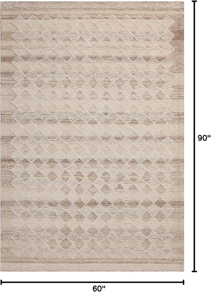 Loloi Magnolia Home by Joanna Gaines Rae Collection RAE-04 Natural/Ivory 5'-0" x 7'-6" Area Rug