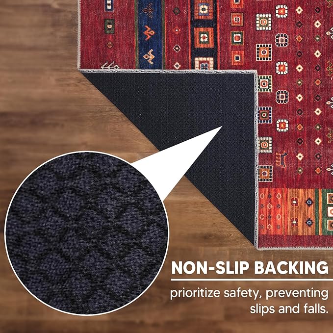 Keen Home Design 2x10 Rug - Machine Washable Runner Rug with Non-Slip Backing, Ideal for Hallway, Entryway, Kitchen, Laundry Room - Vintage, Easy Clean, Durable, Low Pile Rug - (2'6" x 10')