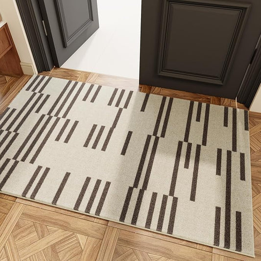 Telephant Modern Machine Washable Area Rug, 3x5, Spill-Proof Surface, Non-Slip Backing, Cozy Soft Faux Wool, Printed, Entryway, Kitchen, Laundry Room - Miro