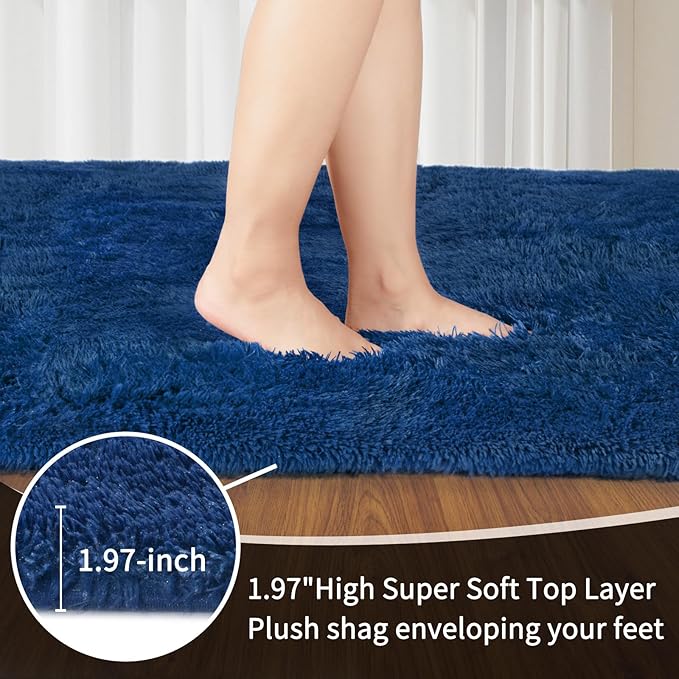 Sour Lemon 8x10 Area Rugs for Bedroom, Living Room Fluffy Rug, Large Area Rug Shag Shaggy Carpet Soft Plush Furry Bedside Rugs, Machine Washable Area Rugs for Kids Girls Boys Home Decor Anti Slip
