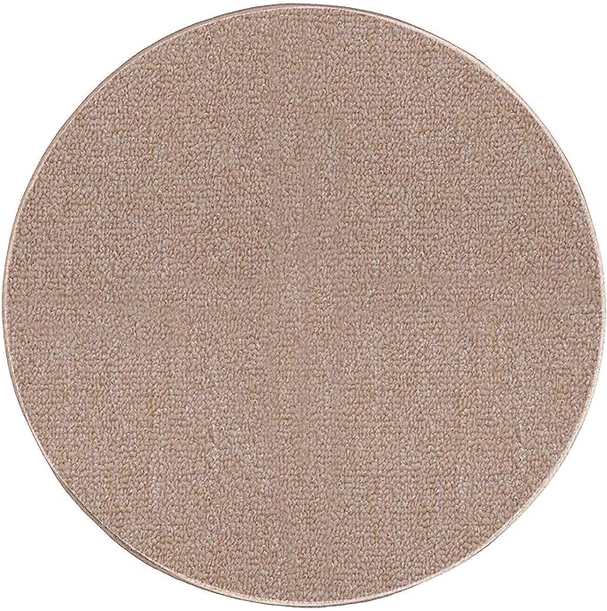Ambiant Broadway Collection Pet Friendly Indoor Outdoor Area Rugs Beige - 3' Round, Stain & Fade Resistant, Easy Care, Pet & Kids Friendly, Made in USA, Perfect for Weddings & Everyday Use!