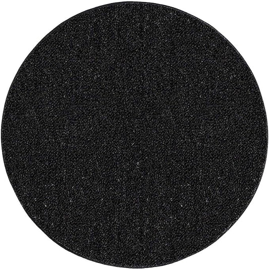 Ambiant Broadway Collection Pet Friendly Indoor Outdoor Area Rugs Black - 4' Round, Stain & Fade Resistant, Easy Care, Pet & Kids Friendly, Made in USA, Perfect for Weddings & Everyday Use!