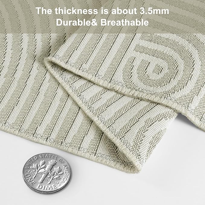 Tiffasea Indoor Door Mats for Entryway, Washable Beige Small Area Rug 2'x3' Reversible Entry Rug Front Door Rug, Cotton Woven Modern Bathroom Rug Indoor Outdoor Rugs for Bedroom Kitchen Porch