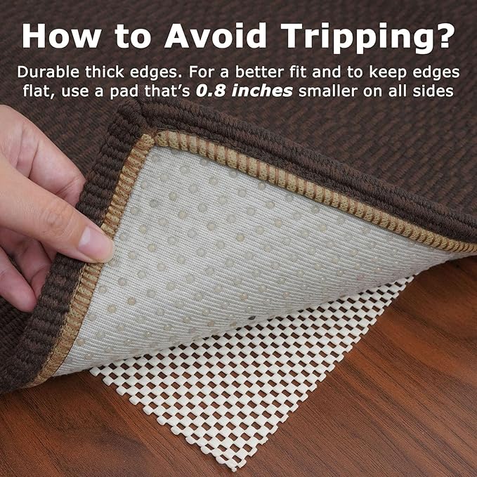 KOZYFLY Washable Runner Rug 2x6 Ft Runners for Hallways Non Slip Kitchen Runners Braided Cotton Entryway Runner Indoor, Carpet for Hallway Kitchen Entryway Bedroom, Coffee/Brown