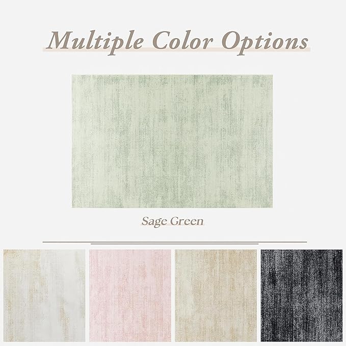 Sage Green Bathroom Rug,Non Slip Washable Boho Abstract Small Area Rug for Kitchen Bedroom Entryway,2x3,Light Green