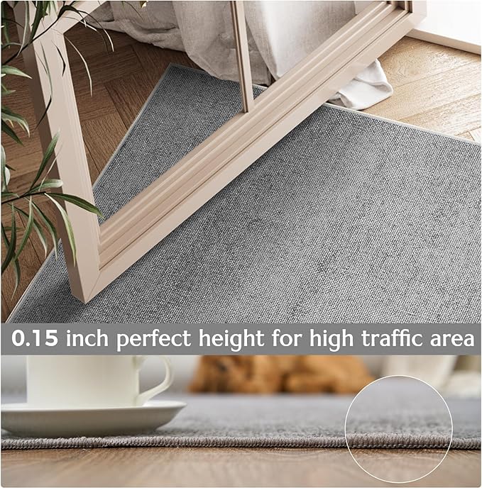jinchan Modern Runner Rug 2x5 Washable Hallway Rug Grid Runner Indoor Floor Cover Geometric Contemporary Non Slip Soft Carpet for Kitchen Bedroom Laundry Room Home Office Grey