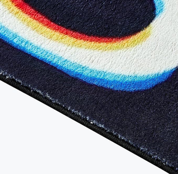 Trippy Abstract 5x7 Area Rug Soft Thin Funky Aesthetic Wavy Stripes Geometry Swirl Living Room Rug Colorful Black White, Retro Cool Washable Carpet for Kitchen Entryway Bedroom Dorm