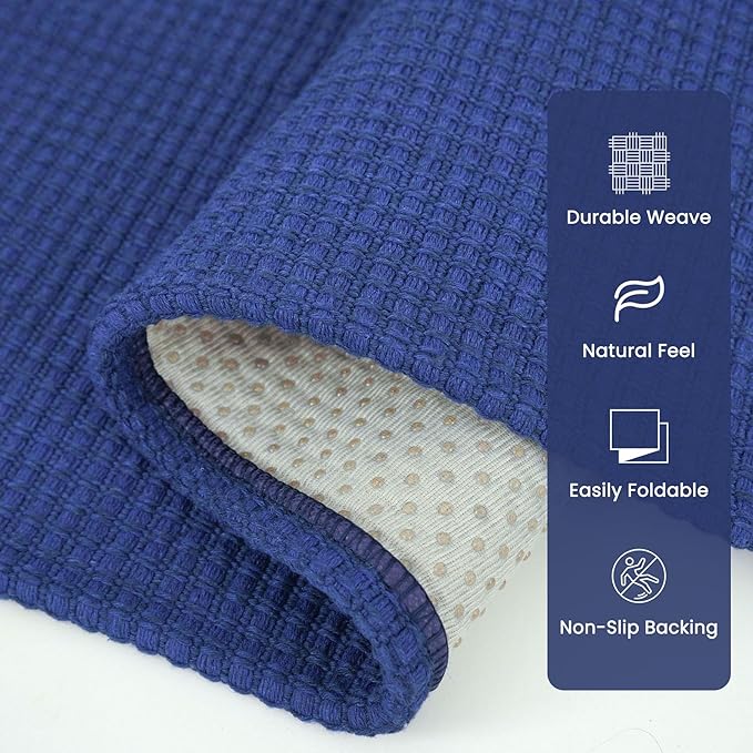 Small Braided Rugs 2x3 Ft Area Rugs for Entryway Washable Rug Throw Rugs Rubber Backed Cotton Woven Door Mat Indoor Entrance Front Door Rugs for Foyer Bathroom Kitchen, Royal Blue/Navy