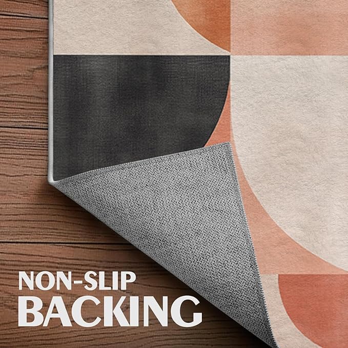 2x3 Area Rugs for Living Room Machine Washable Geometric Boho Rug Non Slip Printed Mid Century Rug Carpet Friendly Modern Rug for Bathroom Bedroom Dining Room Kitchen