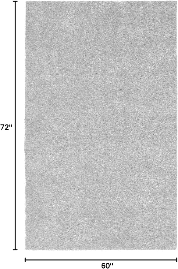 Garland Rug Room Size Bathroom Carpet 5 ft x 6 ft Platinum Gray – Soft, Plush, Absorbent, Quick-Dry, Durable Unbound Edges for Easy Cutting