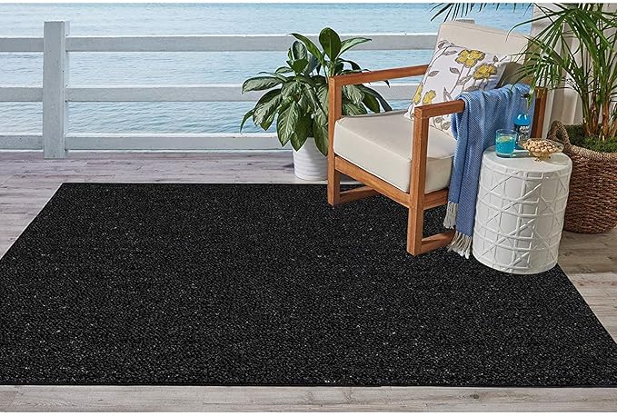 Ambiant Broadway Collection Pet Friendly Indoor Outdoor Area Rugs Black - 2' x 6' Runner, Stain & Fade Resistant, Easy Care, Pet & Kids Friendly, Made in USA, Perfect for Weddings & Everyday Use!