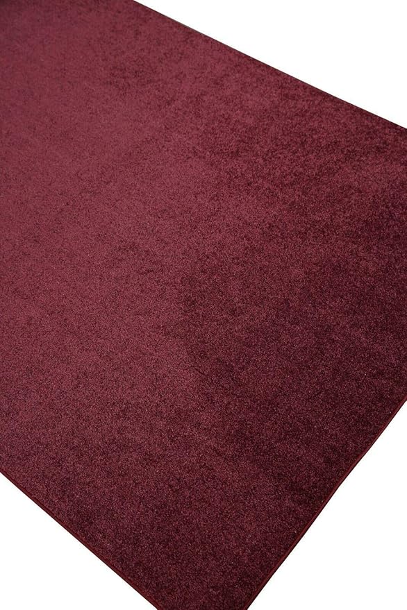 Furnish my Place Modern Indoor/Outdoor Commercial Solid Color Rug - Cranberry, 2' x 24', Runner, Pet and Kids Friendly Rug. Made in USA, Area Rugs Great for Kids, Pets, Event, Wedding