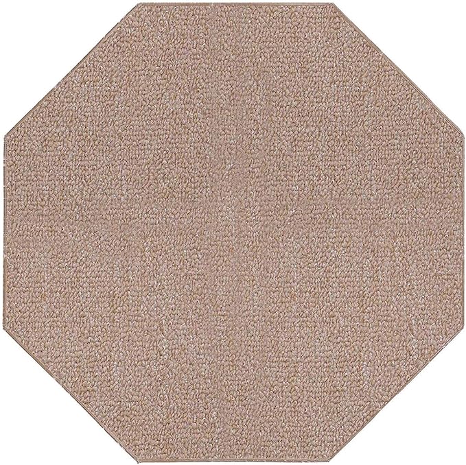 Ambiant Broadway Collection Pet Friendly Indoor Outdoor Area Rugs Beige - 12' Octagon, Stain & Fade Resistant, Easy Care, Pet & Kids Friendly, Made in USA, Perfect for Weddings & Everyday Use!