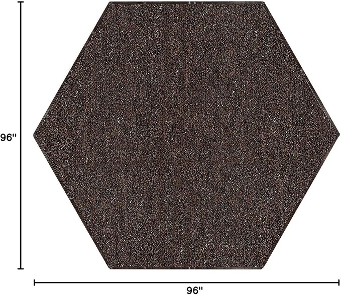 Ambiant Broadway Collection Pet Friendly Indoor Outdoor Area Rugs Brown - 8' Hexagon, Stain & Fade Resistant, Easy Care, Pet & Kids Friendly, Made in USA, Perfect for Weddings & Everyday Use!