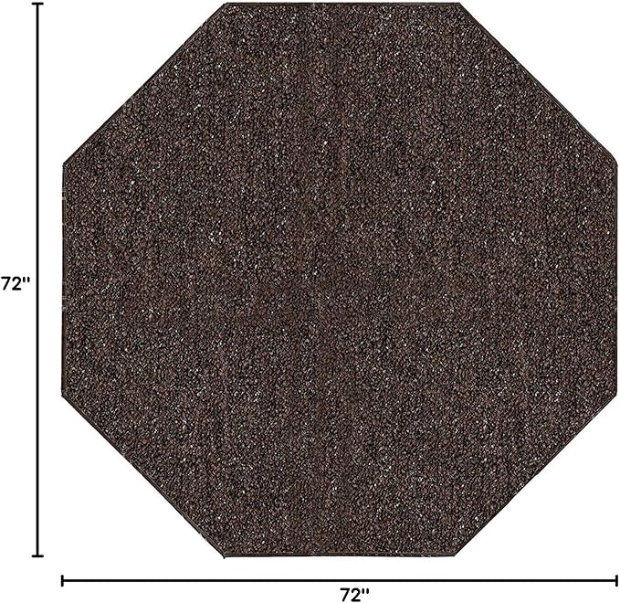 Ambiant Broadway Collection Pet Friendly Indoor Outdoor Area Rugs Brown - 6' Octagon, Stain & Fade Resistant, Easy Care, Pet & Kids Friendly, Made in USA, Perfect for Weddings & Everyday Use!