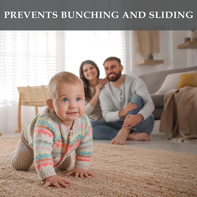 Superior Area Rug Pad, Non-Slip, Non-Skid, Floor Protector, Table Runner, Hardwood and Tile Floors Padding, Washable, Place Mats, Gripper Mat, Slide Stoppers, Rubber Rug Grip, 12' x 20', Cream