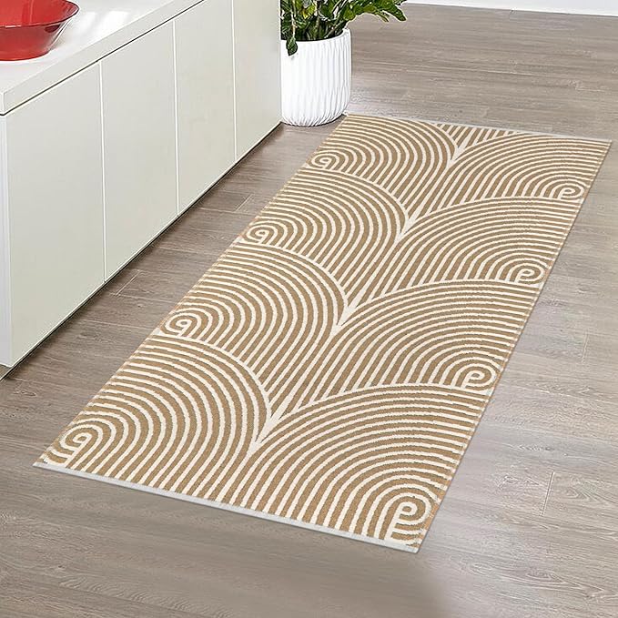 Tiffasea Washable Kitchen Rug 2'x4', Bathroom Runner Rug, Cotton Woven Entryway Rug Modern Area Rug Bedroom Runner Front Door Mat Indoor Outdoor Rugs for Laundry/Living Room