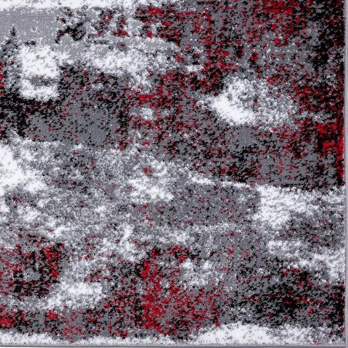 LUXE WEAVERS Modern Abstract Art Red 2x3 Area Rug
