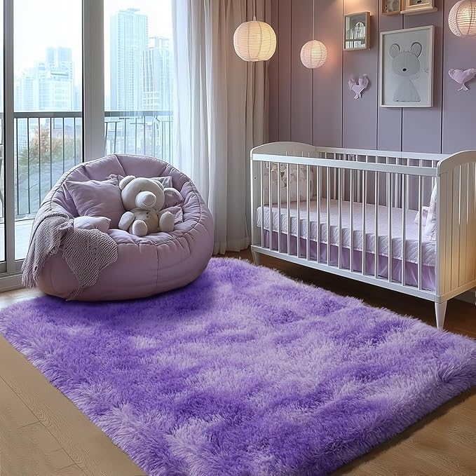 Zentavio Area Rugs for Living Room Small Carpet for Bedroom 3x5 Bedside Washable Soft Fluffy Shag Aesthetic Plush High Pile Throw Rug for Nursery Kids Room Dorm Room