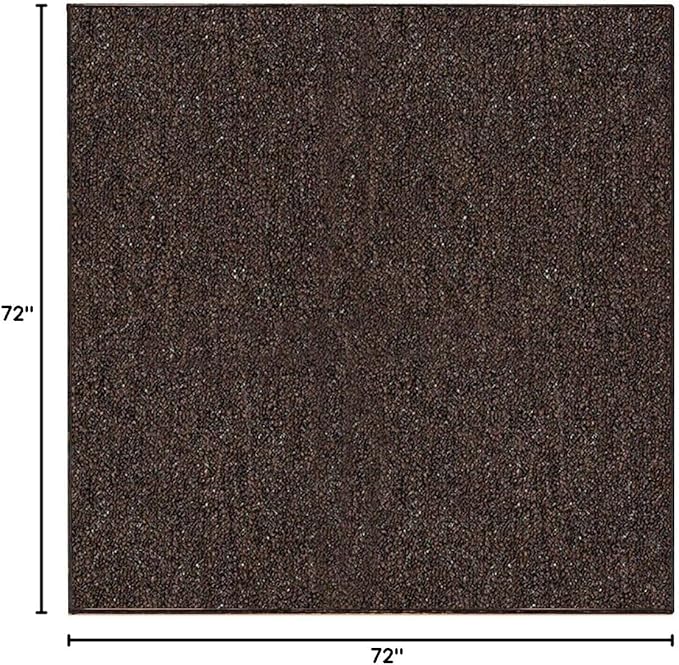 Ambiant Broadway Collection Pet Friendly Indoor Outdoor Area Rugs Brown - 6' Square, Stain & Fade Resistant, Easy Care, Pet & Kids Friendly, Made in USA, Perfect for Weddings & Everyday Use!