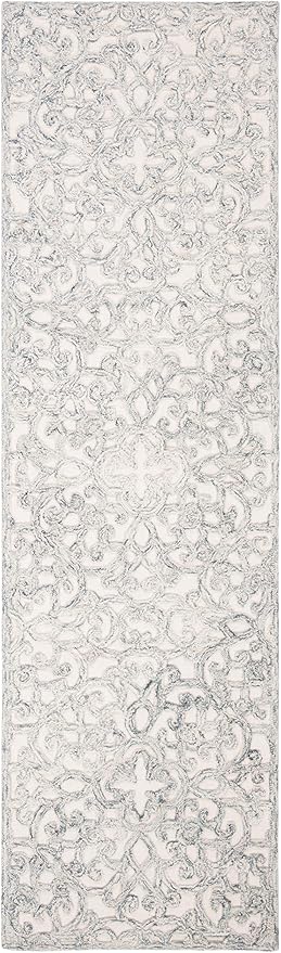 SAFAVIEH Trace Collection Runner Rug - 2'3" x 6', Charcoal & Ivory, Handmade Wool, Ideal for High Traffic Areas in Living Room, Bedroom (TRC103H)