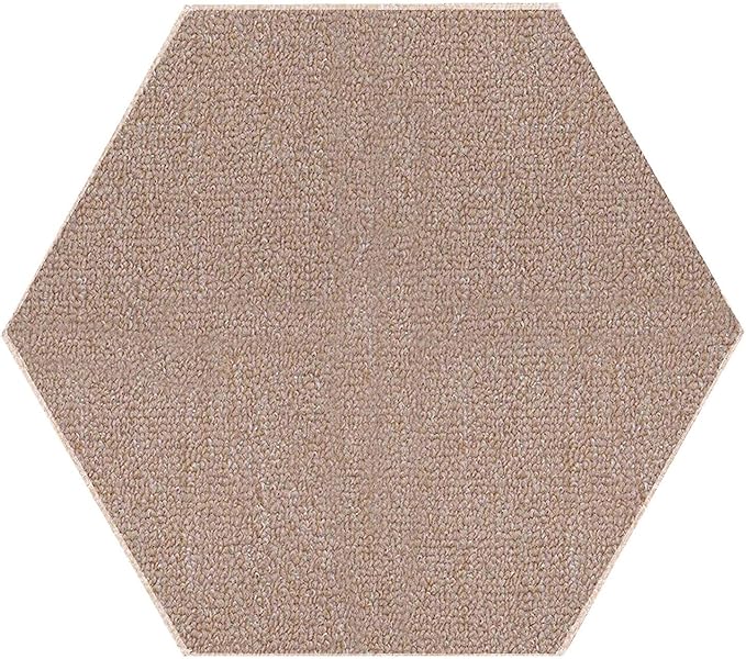 Ambiant Broadway Collection Pet Friendly Indoor Outdoor Area Rugs Beige - 2' Hexagon, Stain & Fade Resistant, Easy Care, Pet & Kids Friendly, Made in USA, Perfect for Weddings & Everyday Use!