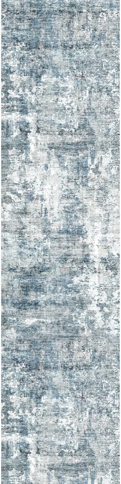 Runner Rug 2'x8' Abstract Washable Non-Slip Runner Rugs for Kitchen Bathroom Laundry Room Blue Vintage Floor Carpet Runners for Hallway Entryway