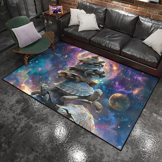 Sea Turtles Carpet Rugs - Kids Sea Turtle Coastal Rug for Bedroom Ocean Life Theme, 80 x 58 Inches