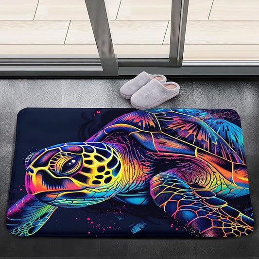 Sea Turtle Carpet Rugs - Kids Coastal Rugs for Bedroom Ocean Life Theme, 2'×3'