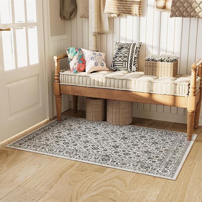 2' x 3' Low Pile Distressed Indoor Door Mats for Entryway, Bedroom and Kids Playroom