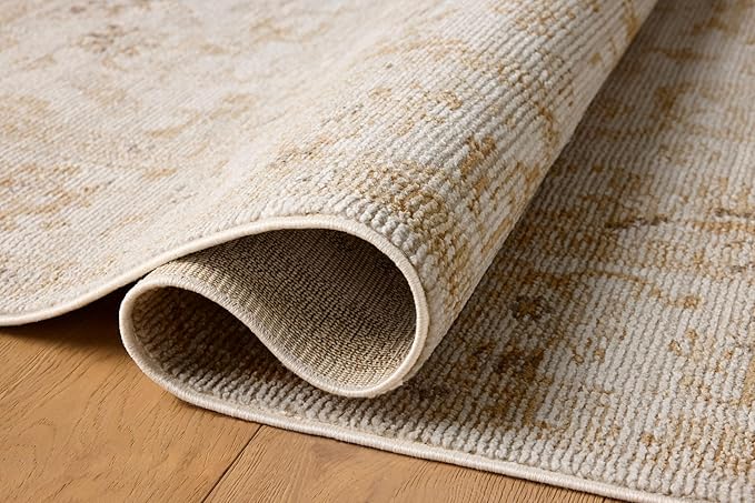 Loloi Magnolia Home by Joanna Gaines Pace Collection PAC-02 Natural/Gold 9'-6" x 9'-6" Round Area Rug