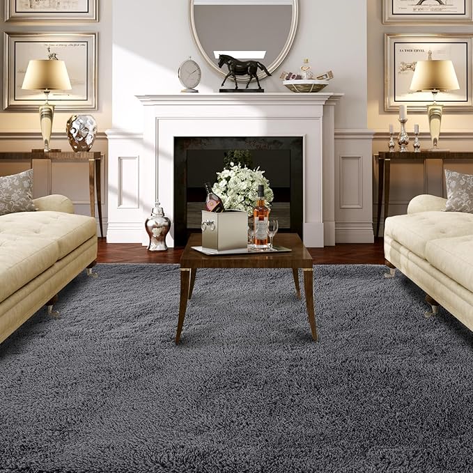 Shaggy Area Rug 10x14 for Living Room - Modern Indoor Shag Fuzzy Floor Carpet