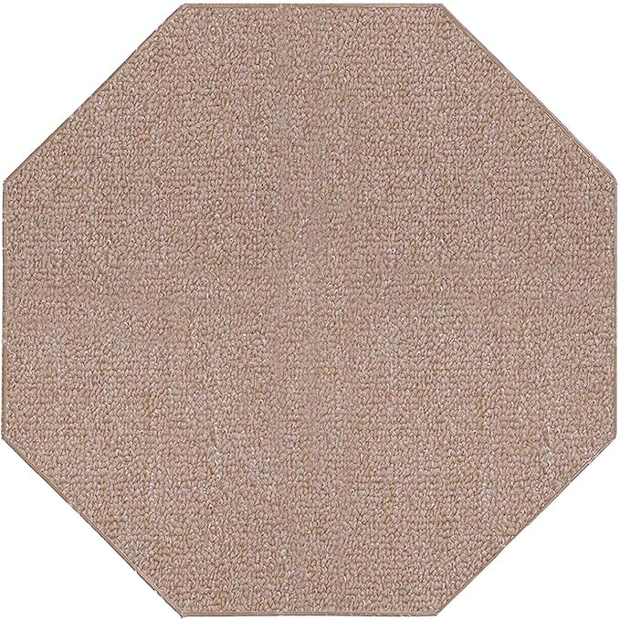 Ambiant Broadway Collection Pet Friendly Indoor Outdoor Area Rugs Beige - 8' Octagon, Stain & Fade Resistant, Easy Care, Pet & Kids Friendly, Made in USA, Perfect for Weddings & Everyday Use!