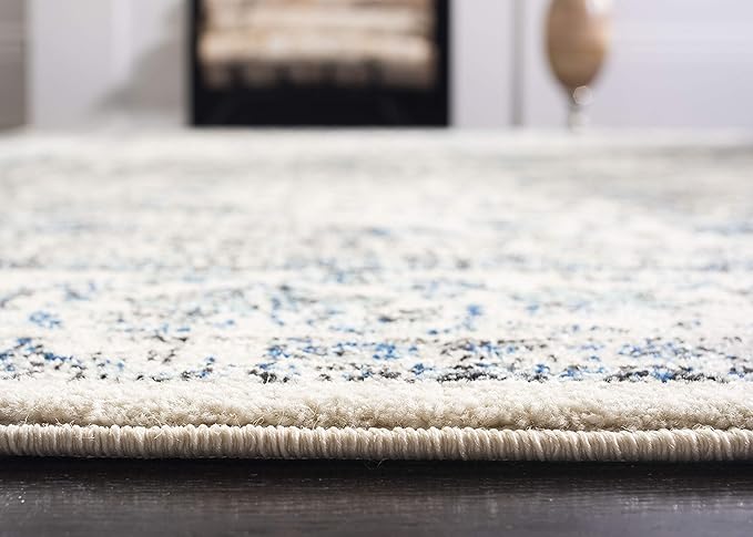 SAFAVIEH Evoke Collection Area Rug - 10' x 14', Ivory & Grey, Shabby Chic Oriental Medallion Design, Non-Shedding & Easy Care, Ideal for High Traffic Areas in Living Room, Bedroom (EVK220D)