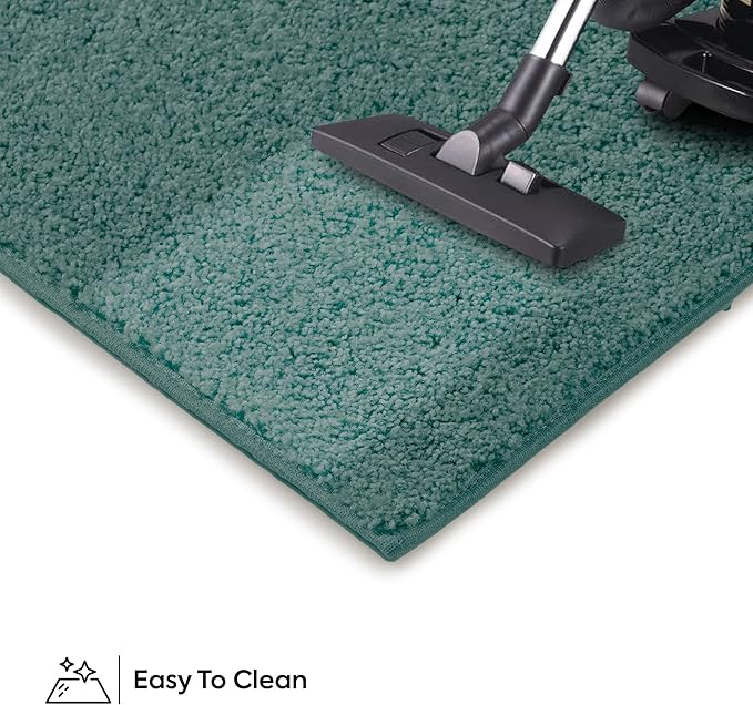 Furnish my Place Modern Plush Solid Color Rug - Teal, 2' x 26', Pet and Kids Friendly Rug. Made in USA, Area Rugs Great for Kids, Pets, Event, Wedding