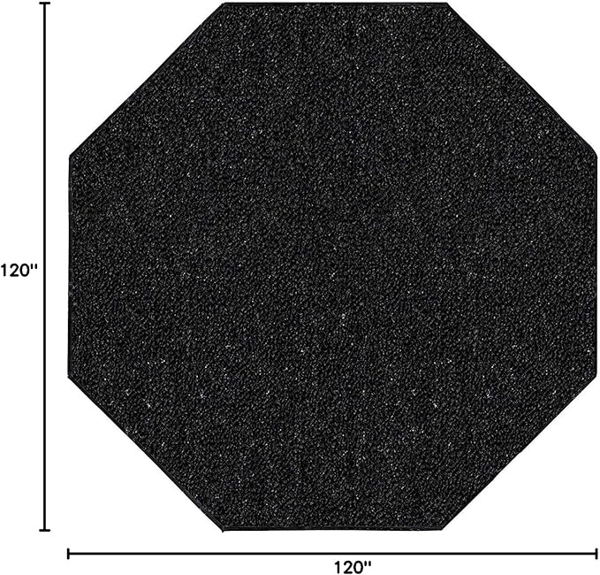Ambiant Broadway Collection Pet Friendly Indoor Outdoor Area Rugs Black - 10' Octagon, Stain & Fade Resistant, Easy Care, Pet & Kids Friendly, Made in USA, Perfect for Weddings & Everyday Use!