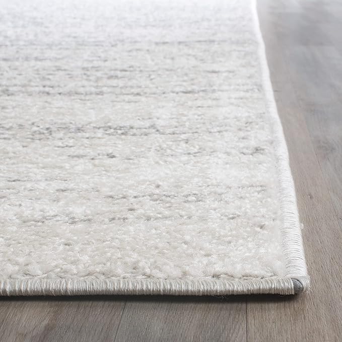 SAFAVIEH Adirondack Collection Runner Rug - 2'6" x 8', Ivory & Silver, Modern Ombre Design, Non-Shedding & Easy Care, Ideal for High Traffic Areas in Living Room, Bedroom (ADR113B)