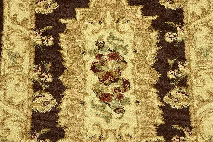 Unique Loom Versailles Collection Traditional Classic Floral Motif Area Rug (2' 2 x 6' 0 Runner, Brown/ Ivory)